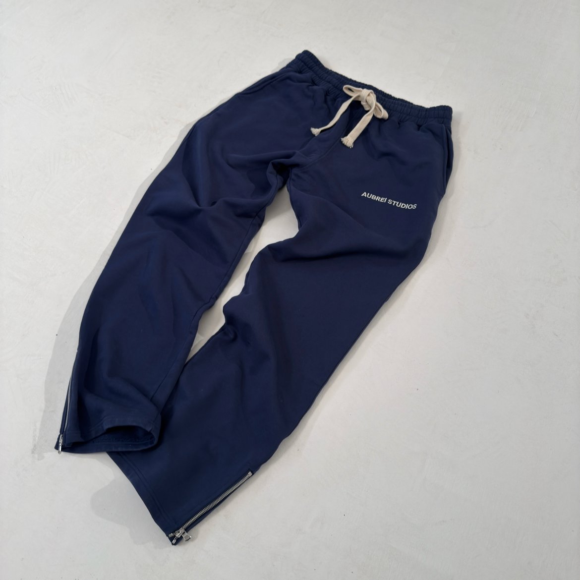 Embroidered Logo Navy Sweatpants