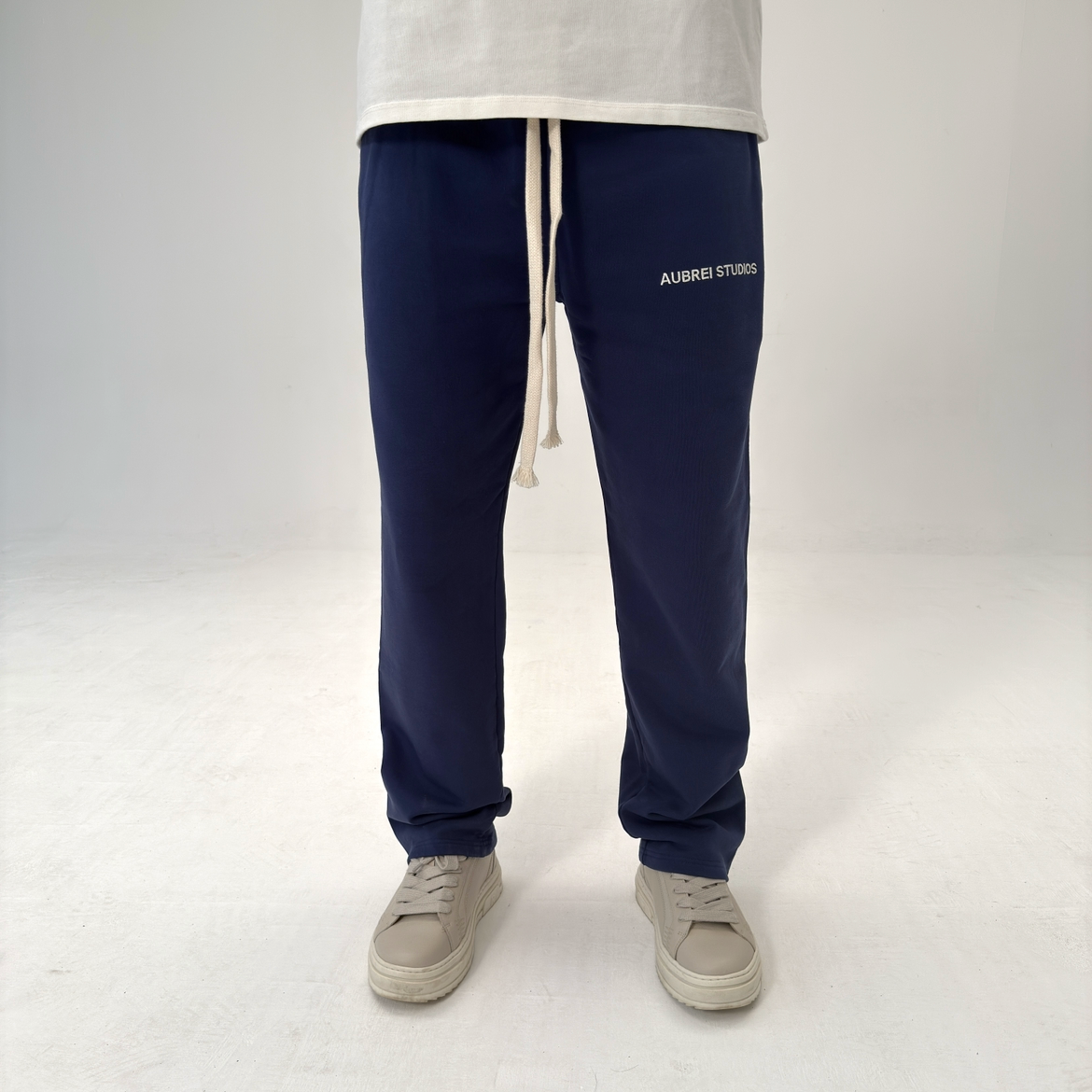Embroidered Logo Navy Sweatpants