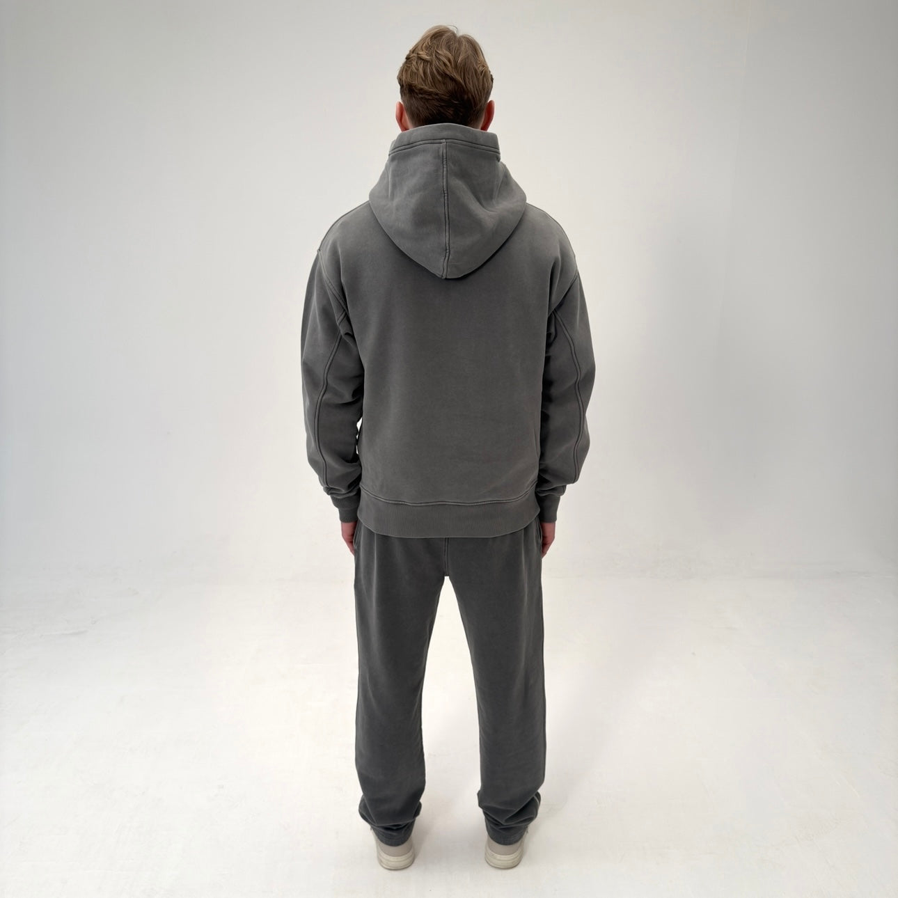 Embroidered Logo Grey Hoodie