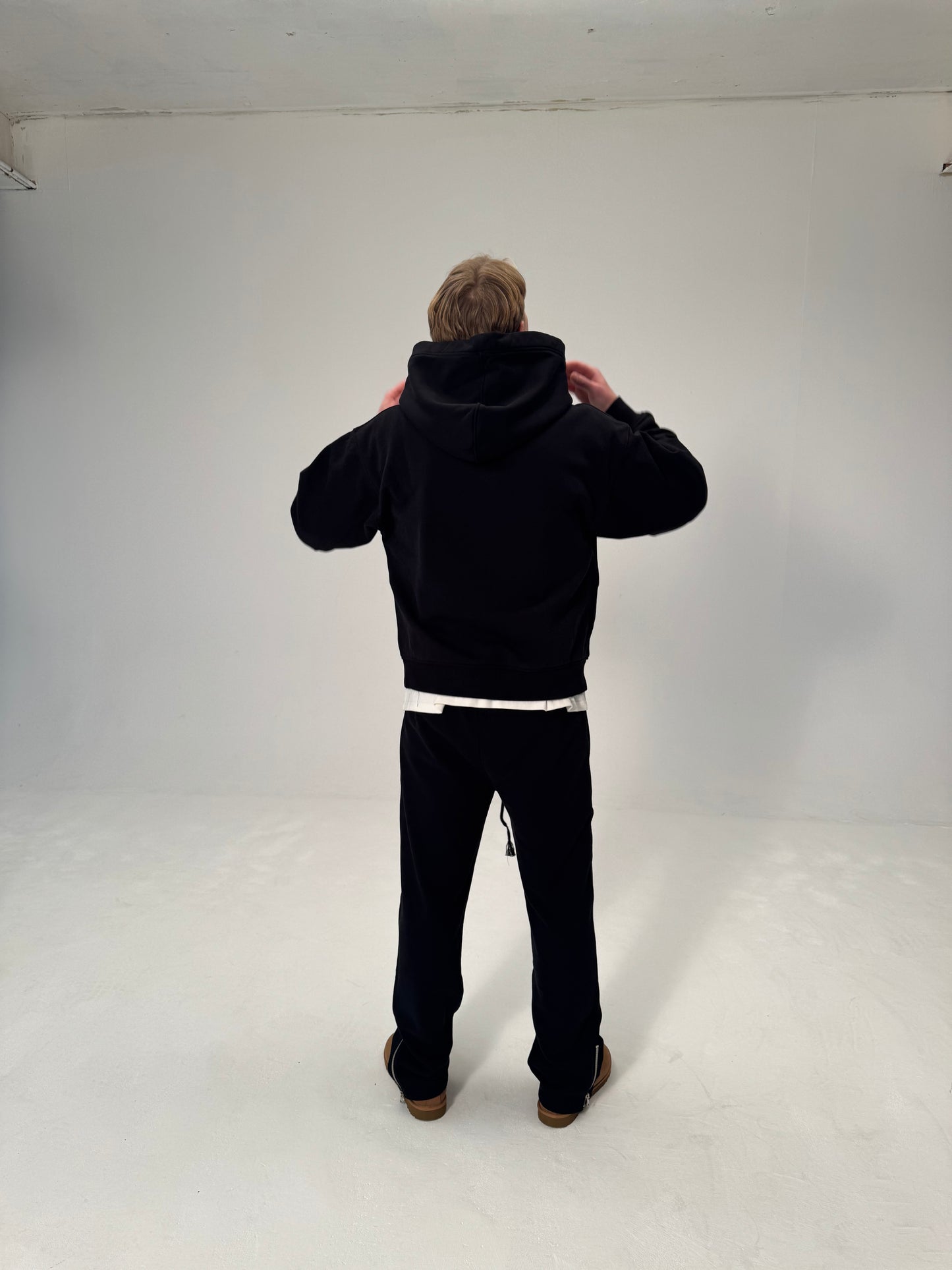 Initial Logo Black Zip Hoodie