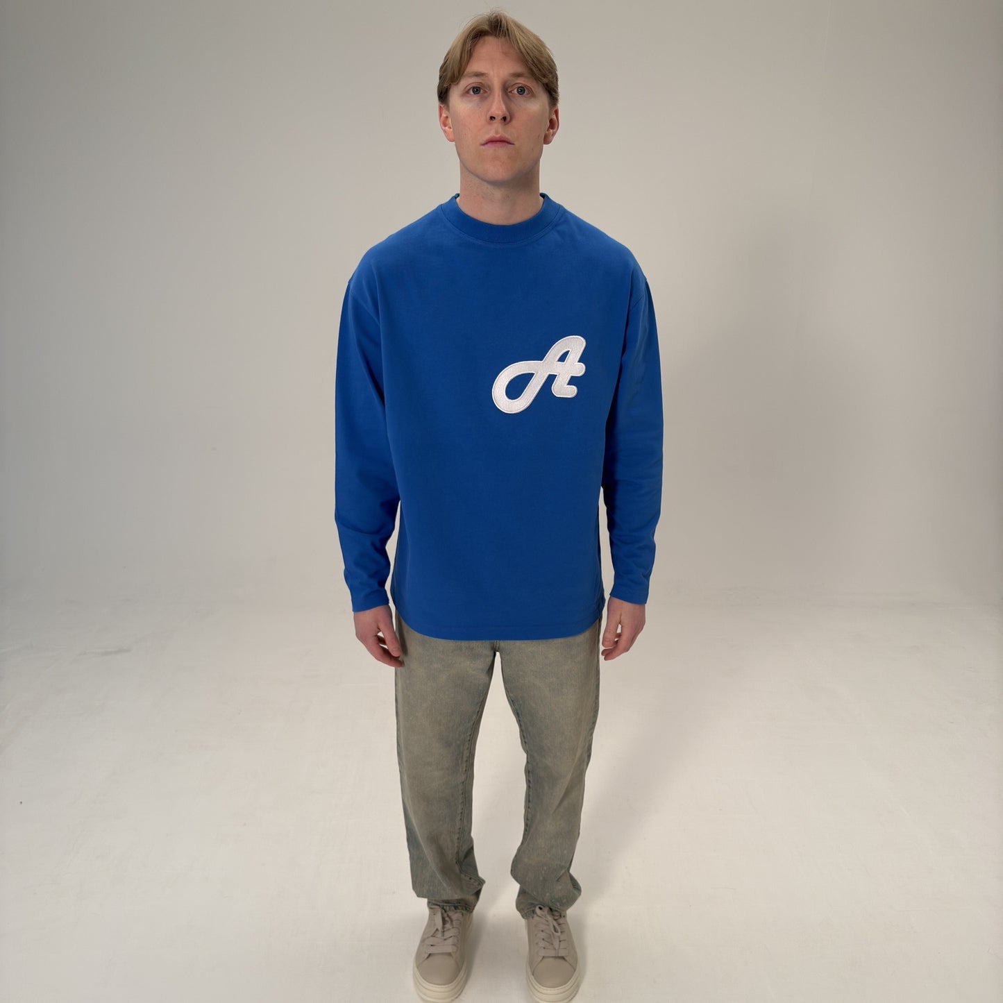 Initial Logo Cobalt Blue Long Sleeved T-Shirt
