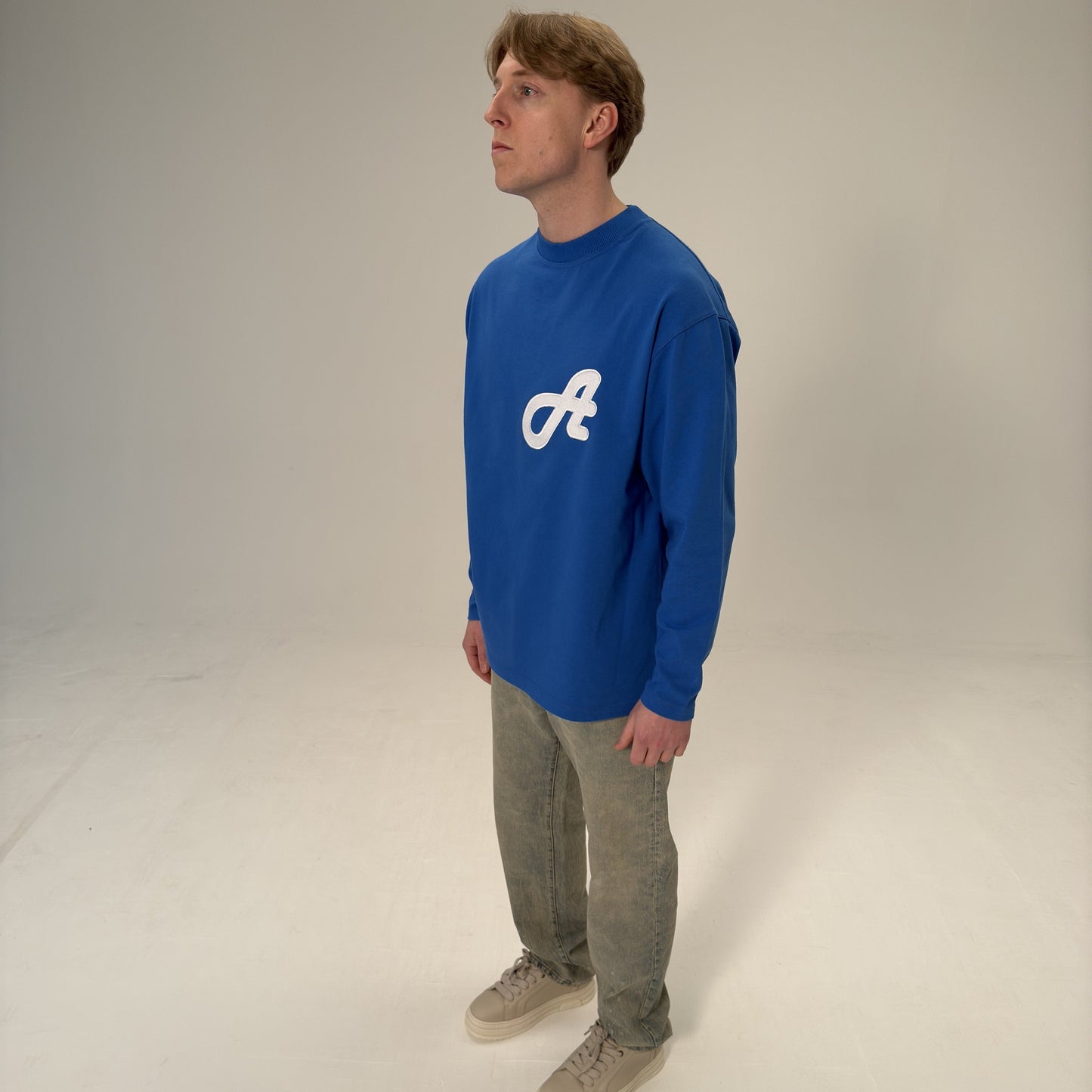 Initial Logo Cobalt Blue Long Sleeved T-Shirt