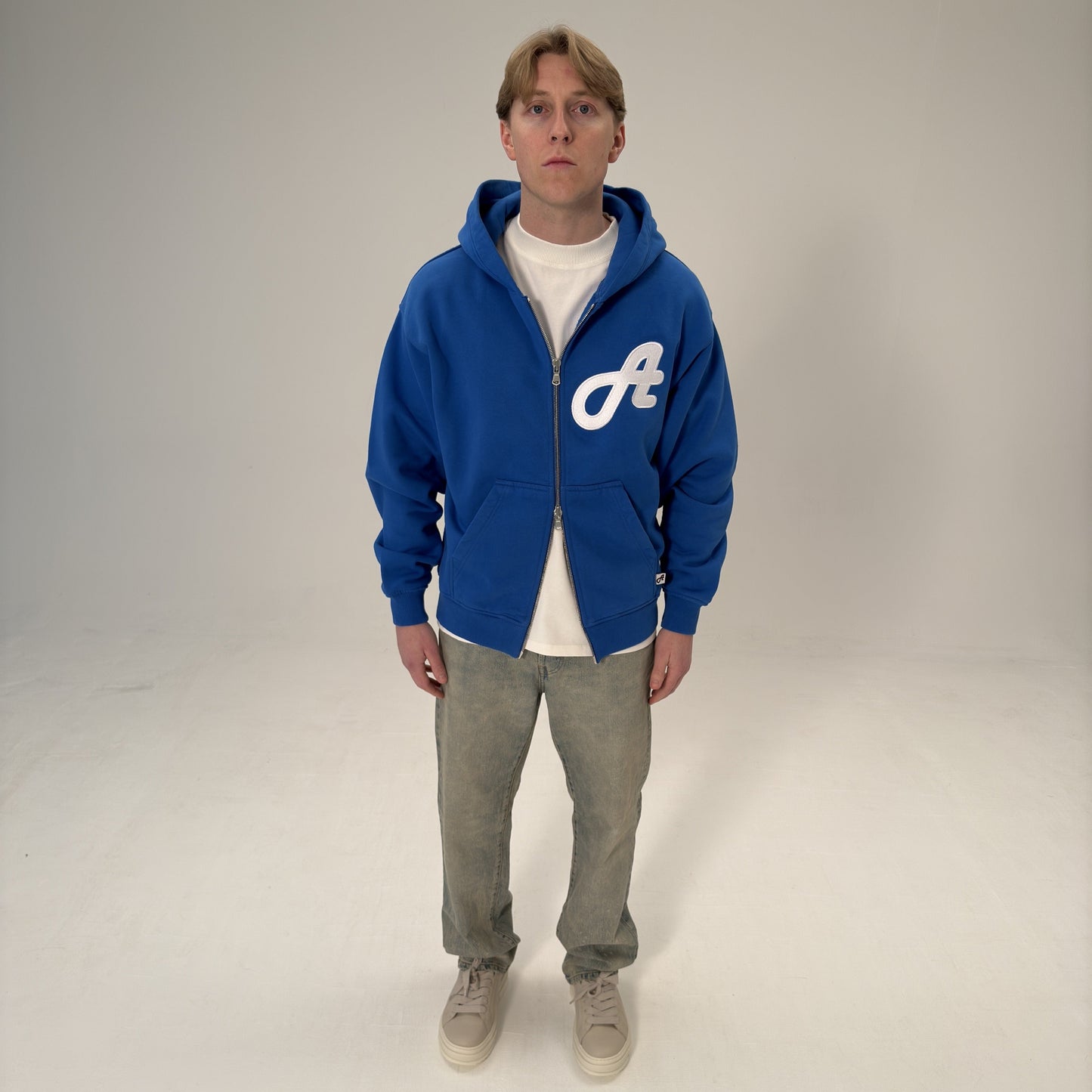 Initial Logo Cobalt Blue Zip Hoodie