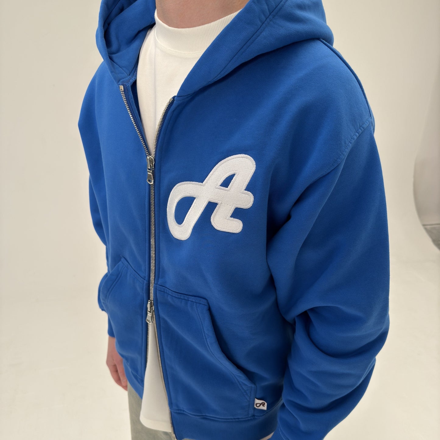 Initial Logo Cobalt Blue Zip Hoodie