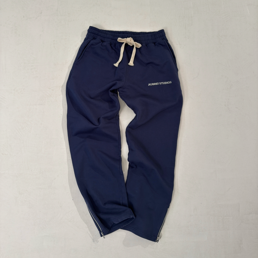Embroidered Logo Navy Sweatpants