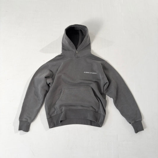 Embroidered Logo Grey Hoodie