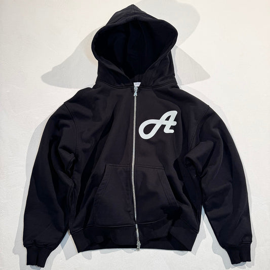 Initial Logo Black Zip Hoodie